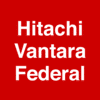 White text reading "Hitachi Vantara Federal" displayed on a solid red background, highlighting the brand’s commitment to empowering partners.