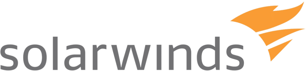 Solarwinds logo on a green background.